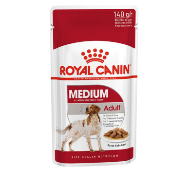 Royal Canin Medium Adult – Hrană Umedă în Sos pentru Câini Adulți de Talie Medie – 140 g